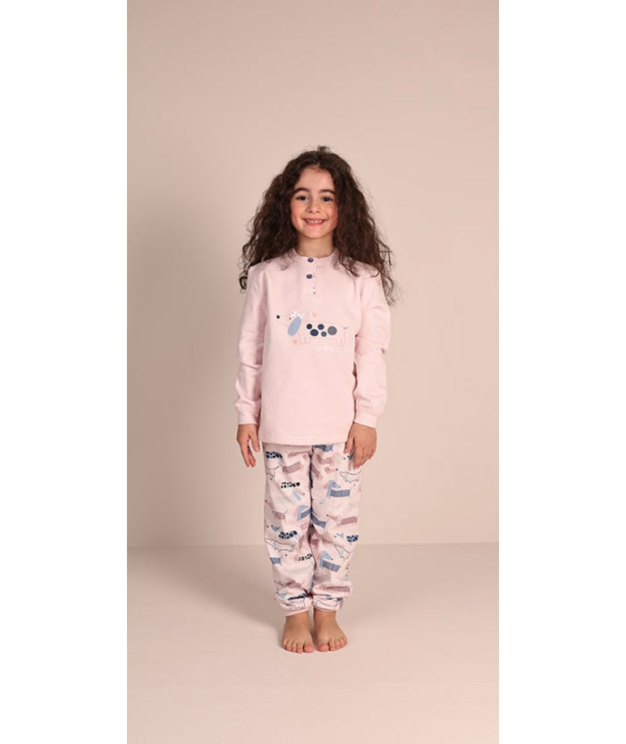 Pigiama invernale bambina cotone felpato Gary 3054