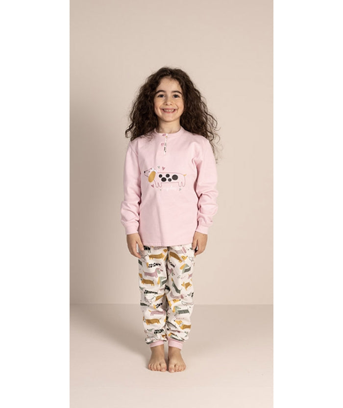 Pigiama invernale bambina cotone felpato Gary 2054
