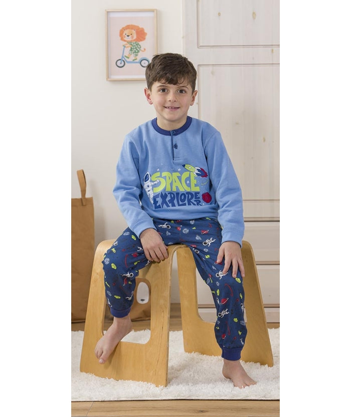 Pigiama invernale bambino cotone felpato Gary 3222