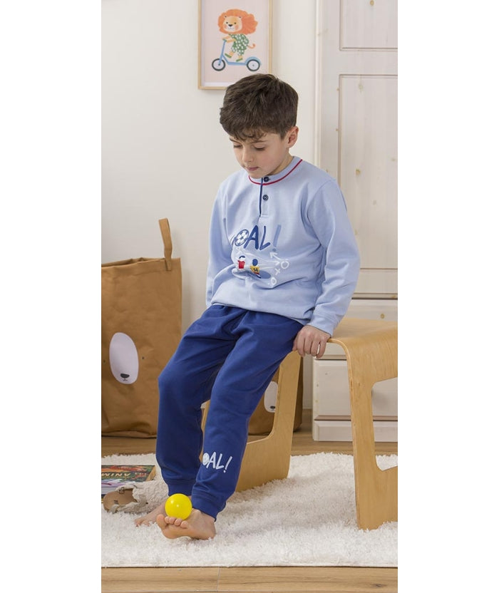 Pigiama invernale bambino cotone felpato Gary 2220
