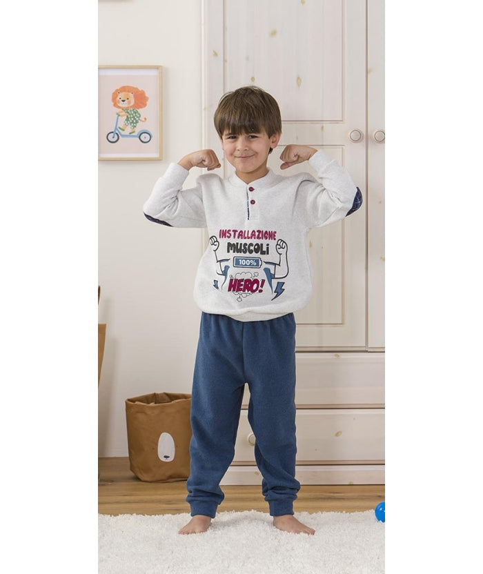 Pigiama invernale bambino flanellato Punto Milano Gary 3249