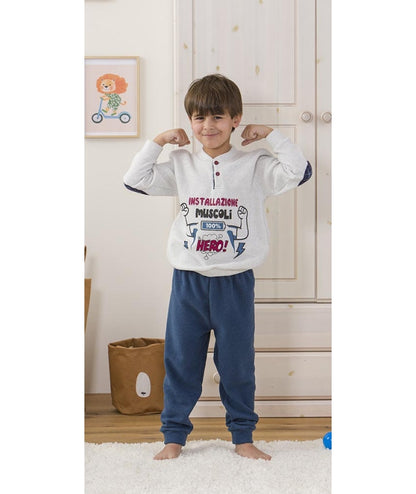 Pigiama invernale bambino punto Milano Gary 2249
