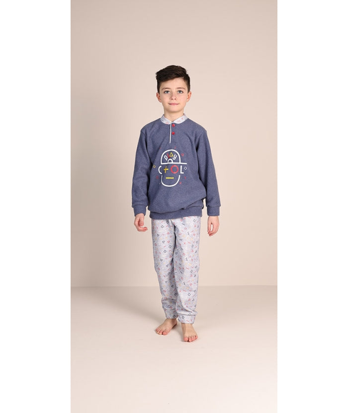 Pigiama invernale bambino flanellato Punto Milano Gary 3091