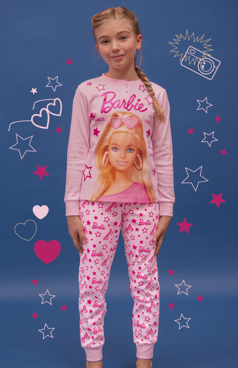 Pigiama caldo cotone Barbie interlock bambina baby MT50L1772 - Caos Intimo Donna - Uomo - Bambini - Casa - Disney