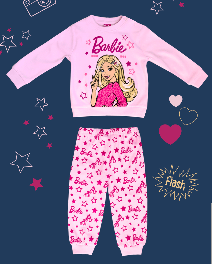 Pigiama caldo cotone Barbie interlock neonata baby MT32K2054 - Caos Intimo Donna - Uomo - Bambini - Casa - Sabor
