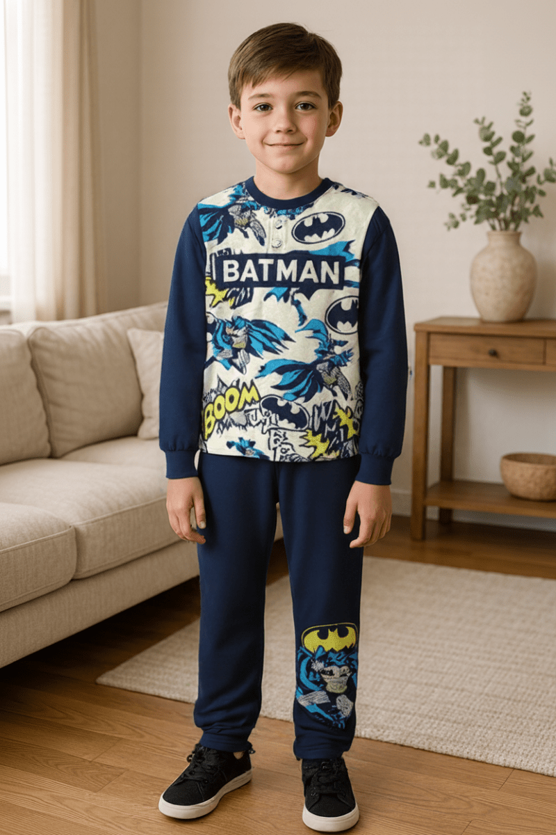 Pigiama caldo cotone Batman DC interlock bambino baby DC40G7402 - Caos Intimo Donna - Uomo - Bambini - Casa - Disney