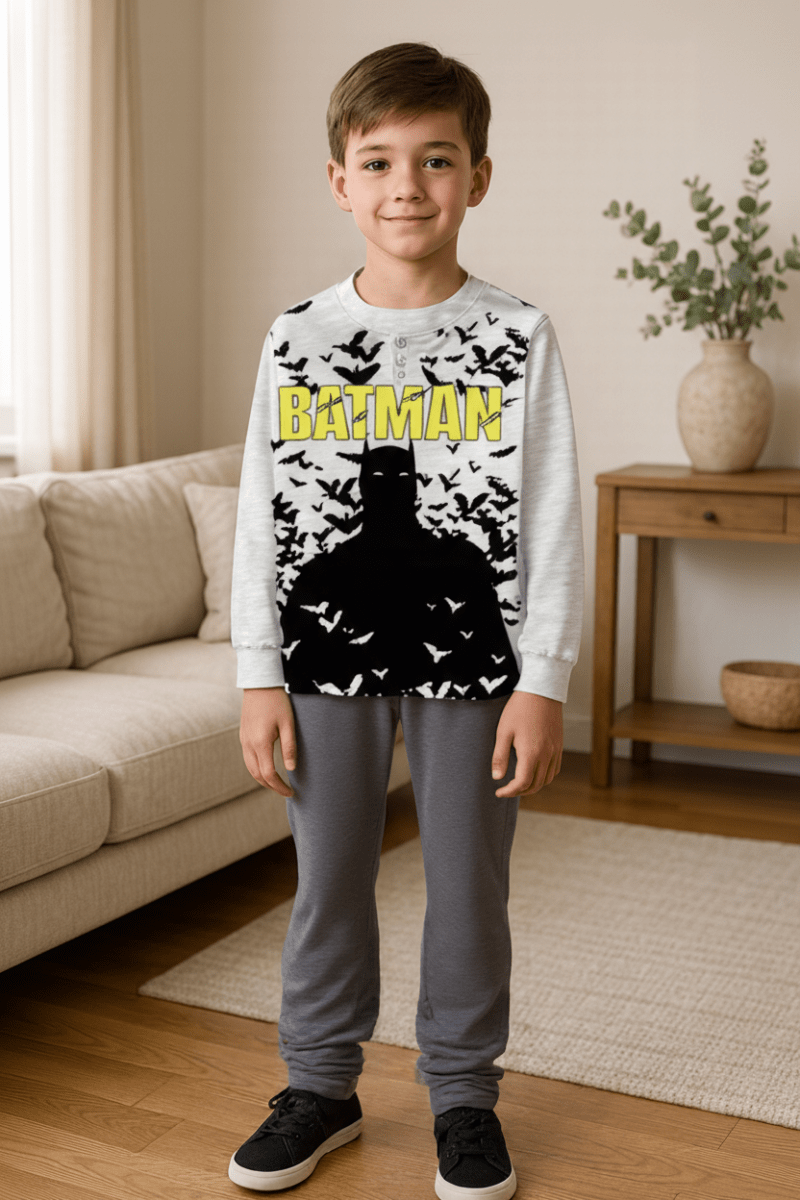 Pigiama caldo cotone Batman DC interlock bambino baby DC40Z1686 - Caos Intimo Donna - Uomo - Bambini - Casa - Marvel