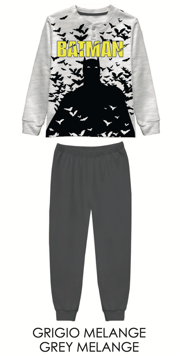Pigiama caldo cotone Batman DC interlock bambino baby DC40Z1686 - Caos Intimo Donna - Uomo - Bambini - Casa - Marvel