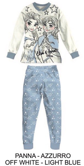 Pigiama caldo cotone Frozen Disney interlock bambina baby DY50A1380 - Caos Intimo Donna - Uomo - Bambini - Casa - Disney