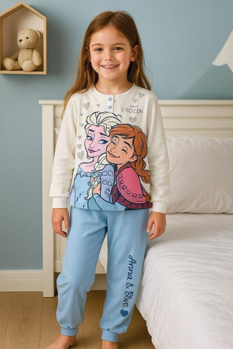 Pigiama caldo cotone Frozen Disney interlock bambina baby DY50A3529 - Caos Intimo Donna - Uomo - Bambini - Casa - Disney