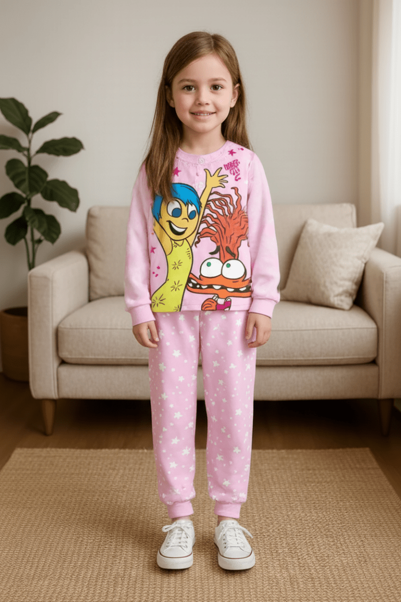 Pigiama caldo cotone Inside Out Disney interlock bambina baby DY50C2674 - Caos Intimo Donna - Uomo - Bambini - Casa - Disney