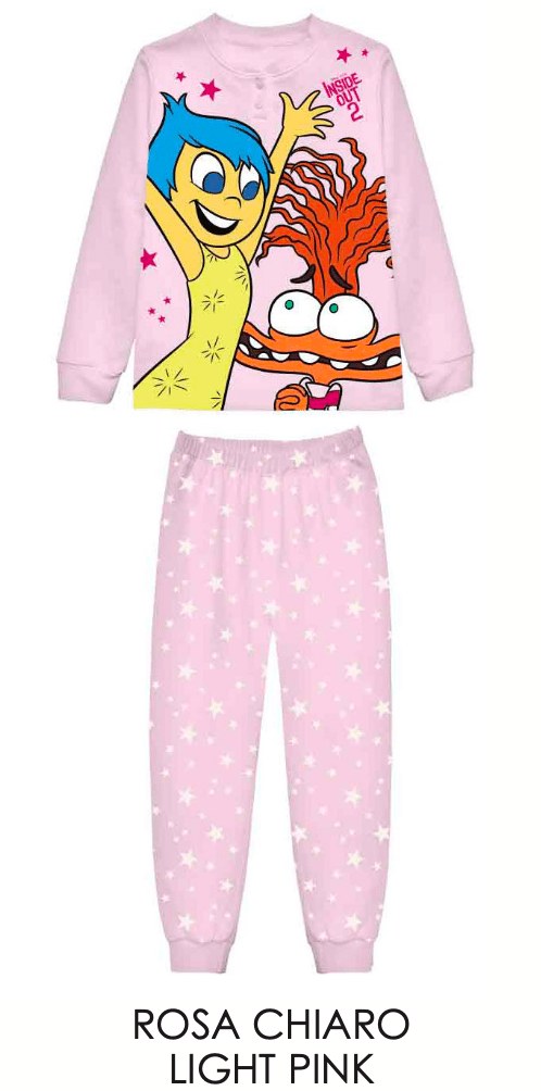 Pigiama caldo cotone Inside Out Disney interlock bambina baby DY50C2674 - Caos Intimo Donna - Uomo - Bambini - Casa - Disney