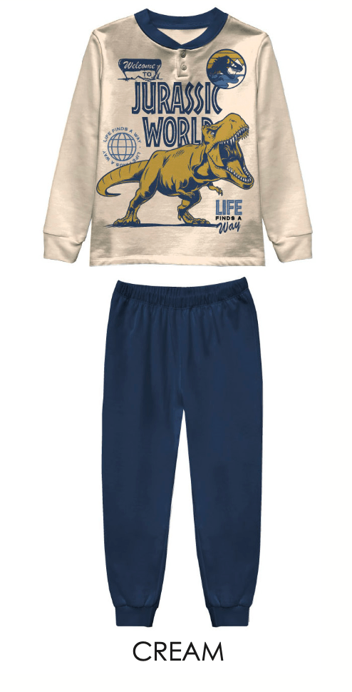 Pigiama caldo cotone Jurassic World interlock bambino baby UN40M7628 - Caos Intimo Donna - Uomo - Bambini - Casa - Disney
