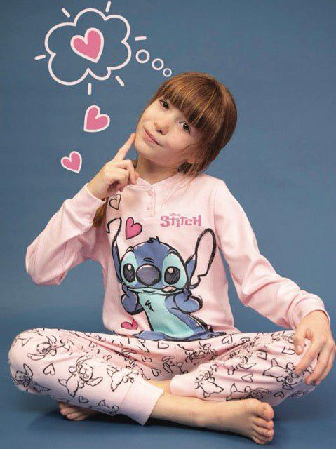 Pigiama caldo cotone Lilo e Stitch Disney interlock bambina baby DY50A1373 - Caos Intimo Donna - Uomo - Bambini - Casa - Disney
