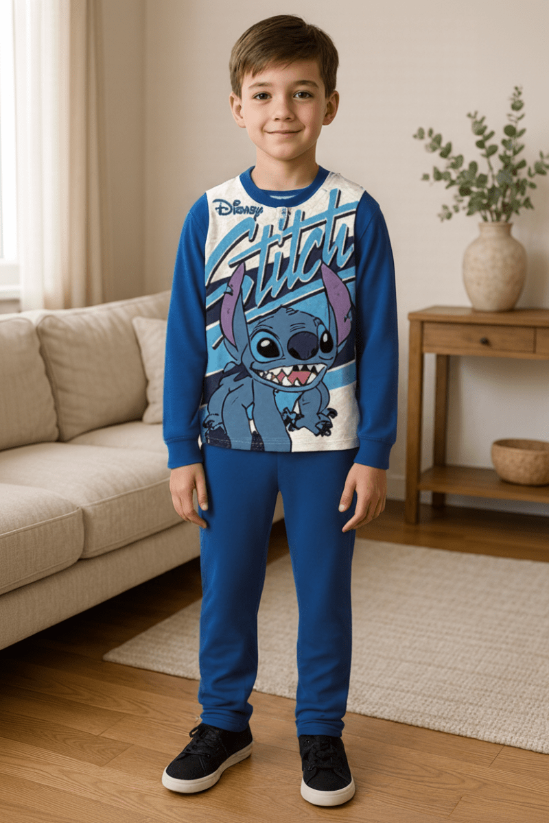 Pigiama caldo cotone Lilo e Stitch Disney interlock bambino baby DY40M4409 - Caos Intimo Donna - Uomo - Bambini - Casa - Disney