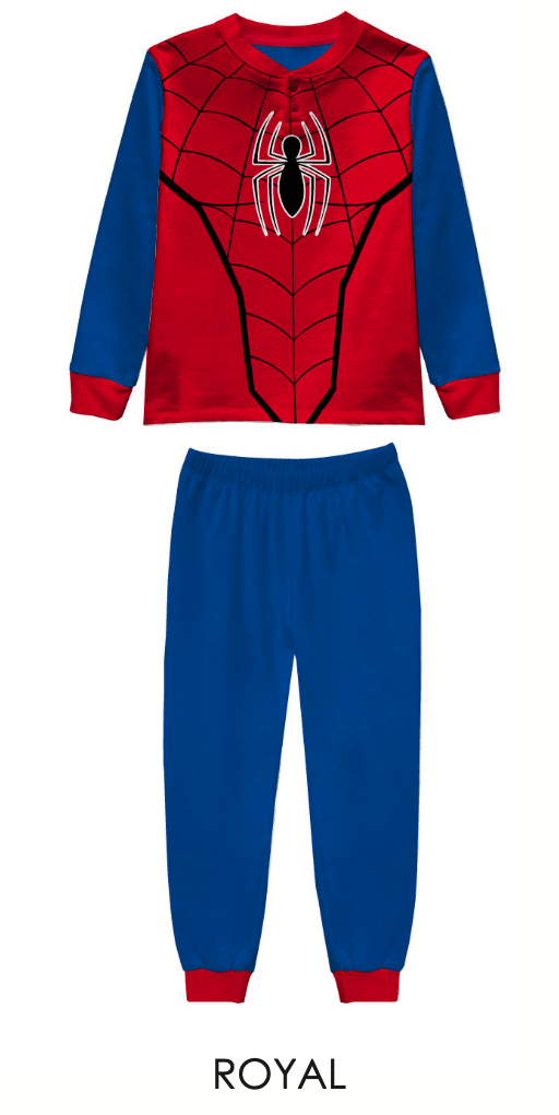 Pigiama caldo cotone Marvel Spiderman interlock bambino baby MV40M7601 - Caos Intimo Donna - Uomo - Bambini - Casa - Marvel