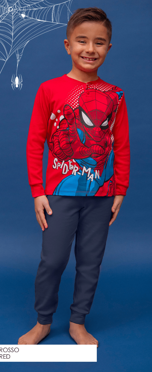 Pigiama caldo cotone Marvel Spiderman interlock bambino baby MV40M7610 - Caos Intimo Donna - Uomo - Bambini - Casa - Marvel