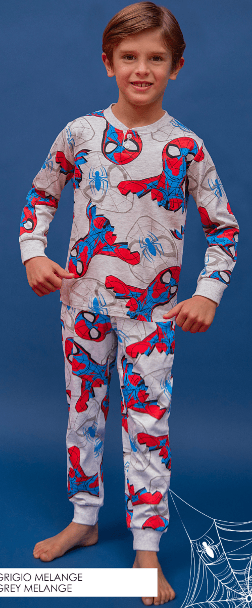 Pigiama caldo cotone Marvel Spiderman interlock bambino baby MV40M7610 - Caos Intimo Donna - Uomo - Bambini - Casa - Marvel