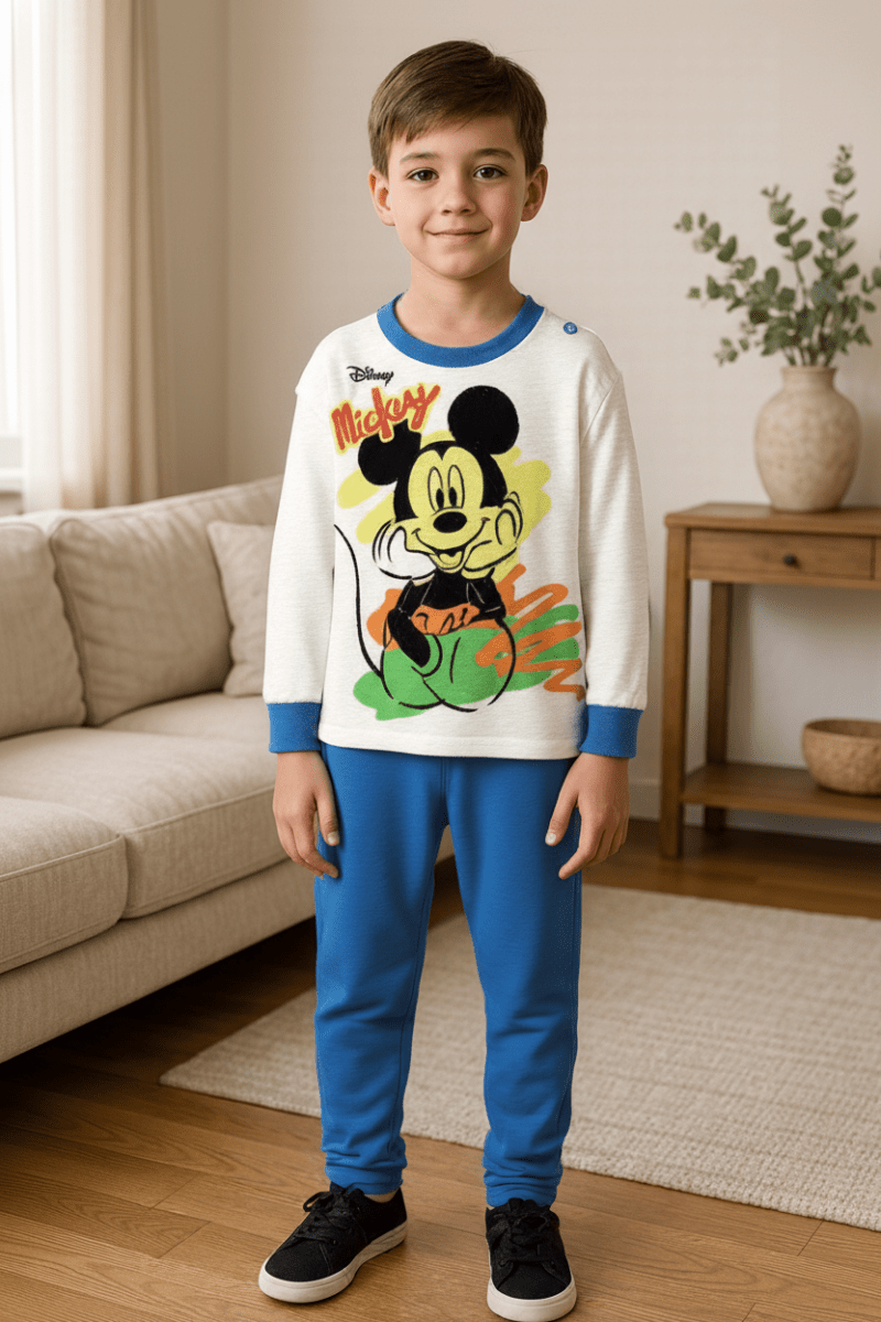 Pigiama caldo cotone Mickey Disney interlock neonato baby DY32A6389 - Caos Intimo Donna - Uomo - Bambini - Casa - Disney
