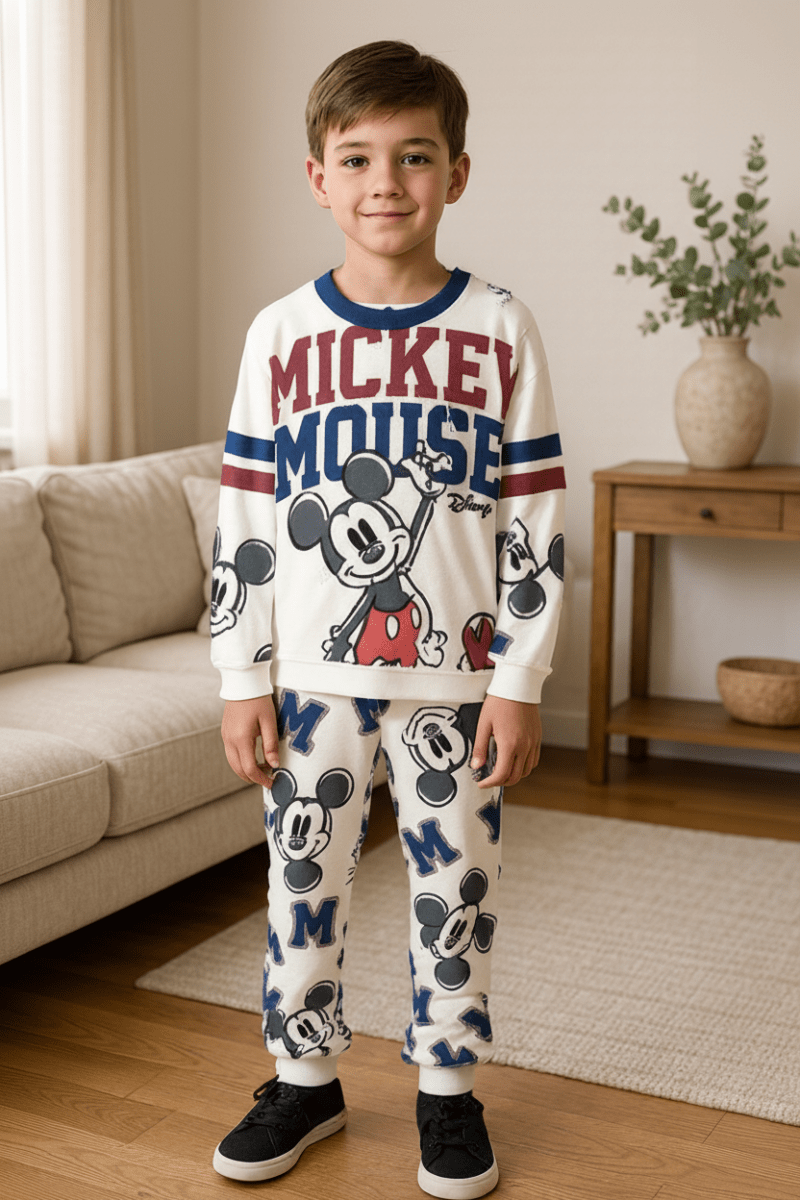 Pigiama caldo cotone Mickey Disney interlock neonato baby DY32L1407 - Caos Intimo Donna - Uomo - Bambini - Casa - Disney