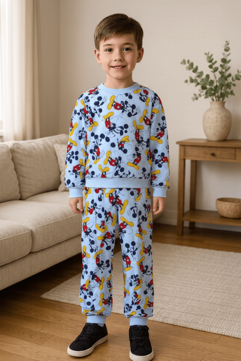 Pigiama caldo cotone Mickey Disney interlock neonato baby DY32P3439 - Caos Intimo Donna - Uomo - Bambini - Casa - Disney