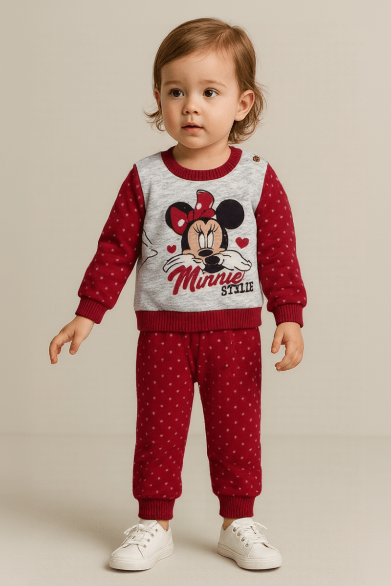 Pigiama caldo cotone Minnie Disney bambina neonato baby 46616 - Caos Intimo Donna - Uomo - Bambini - Casa - Looney Tunes