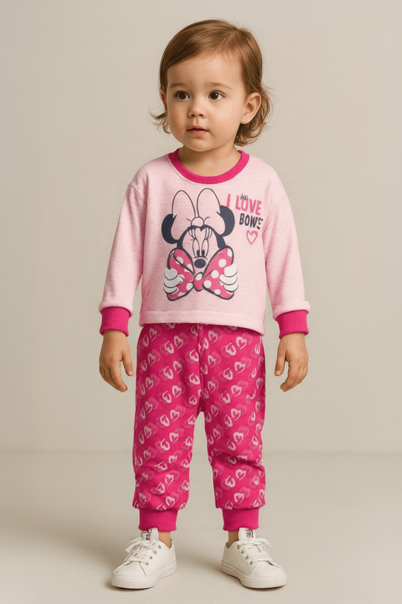 Pigiama caldo cotone Minnie Disney bambina neonato baby WD101354 - Caos Intimo Donna - Uomo - Bambini - Casa - Looney Tunes