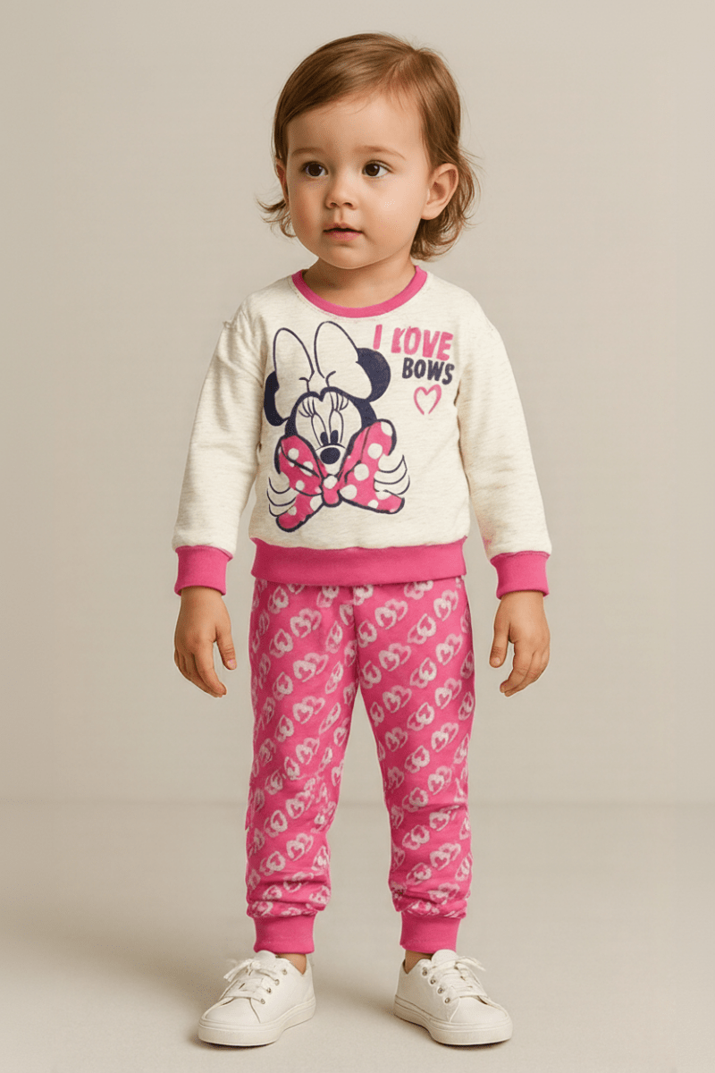 Pigiama caldo cotone Minnie Disney bambina neonato baby WD101354 - Caos Intimo Donna - Uomo - Bambini - Casa - Looney Tunes