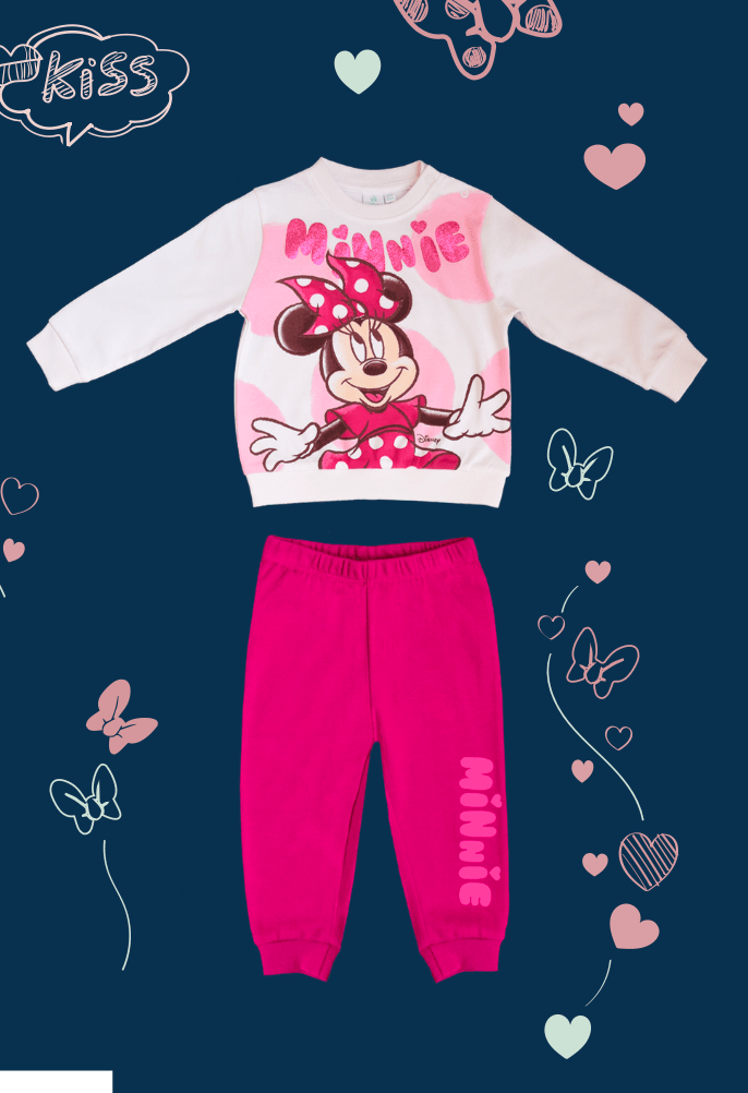 Pigiama caldo cotone Minnie Disney interlock neonata baby DY32K2045 - Caos Intimo Donna - Uomo - Bambini - Casa - Disney