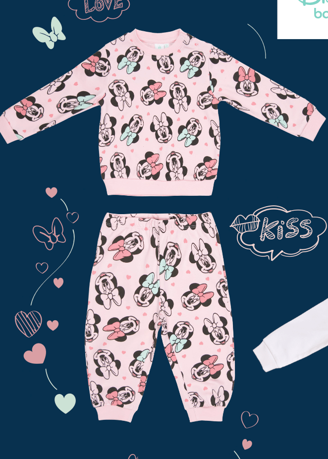 Pigiama caldo cotone Minnie Disney interlock neonata baby DY32K2045 - Caos Intimo Donna - Uomo - Bambini - Casa - Disney