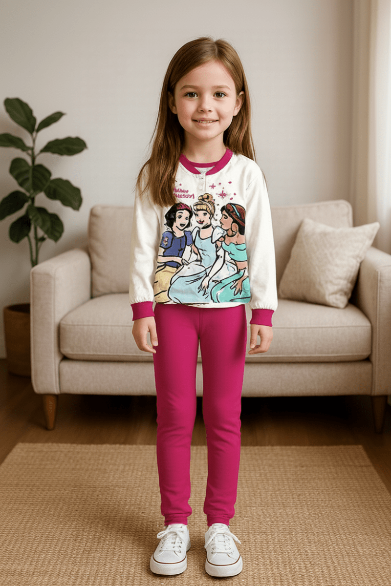 Pigiama caldo cotone Principesse Disney interlock bambina baby DY50A6374 - Caos Intimo Donna - Uomo - Bambini - Casa - Disney