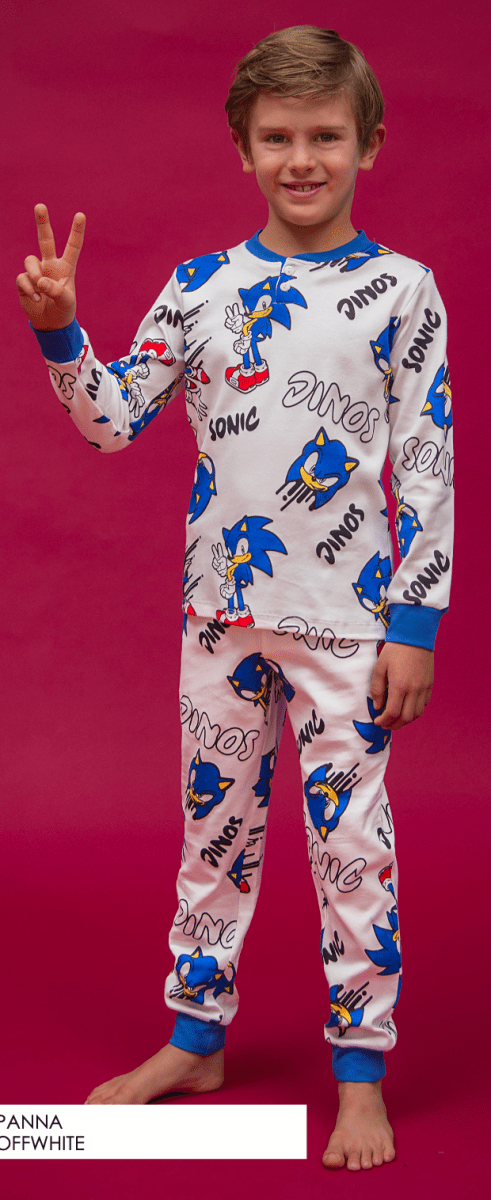 Pigiama caldo cotone Sonic interlock bambino baby SC40G4717 - Caos Intimo Donna - Uomo - Bambini - Casa - Disney