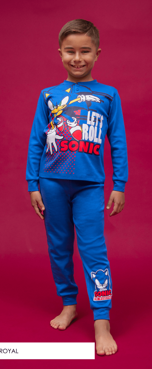 Pigiama caldo cotone Sonic interlock bambino baby SC40G4717 - Caos Intimo Donna - Uomo - Bambini - Casa - Disney