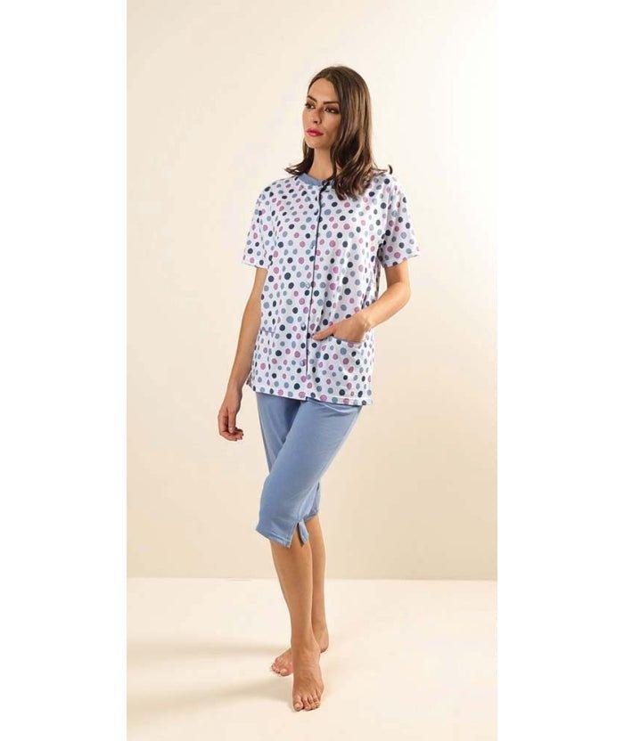 Pigiama conformato donna aperto mezza manica pinocchietto Gary puro cotone Z55046CONF - Caos Intimo Donna - Uomo - Bambini - Casa - Gary