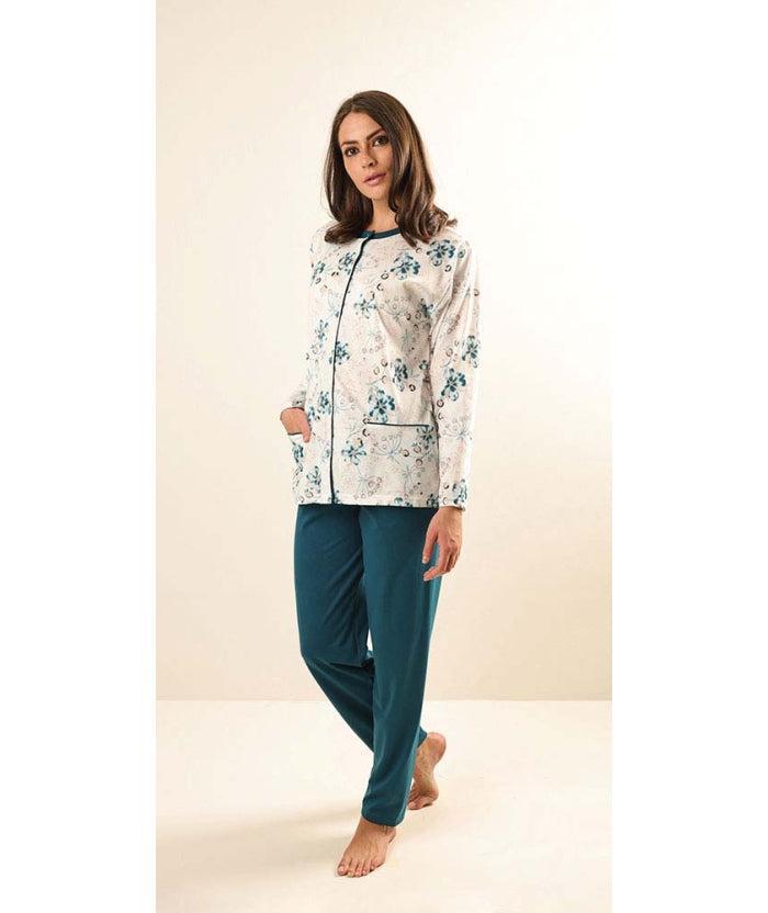 Pigiama conformato donna Jersey aperto Gary puro cotone Z50052CONF - Caos Intimo Donna - Uomo - Bambini - Casa - Gary