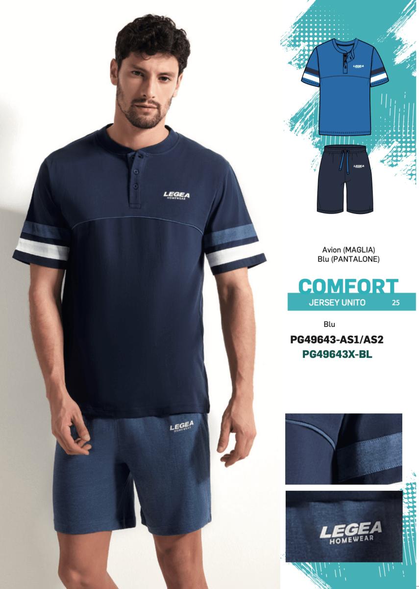 Pigiama corto uomo calibrato Legea puro cotone PG49643X - Caos Intimo Donna - Uomo - Bambini - Casa - Legea