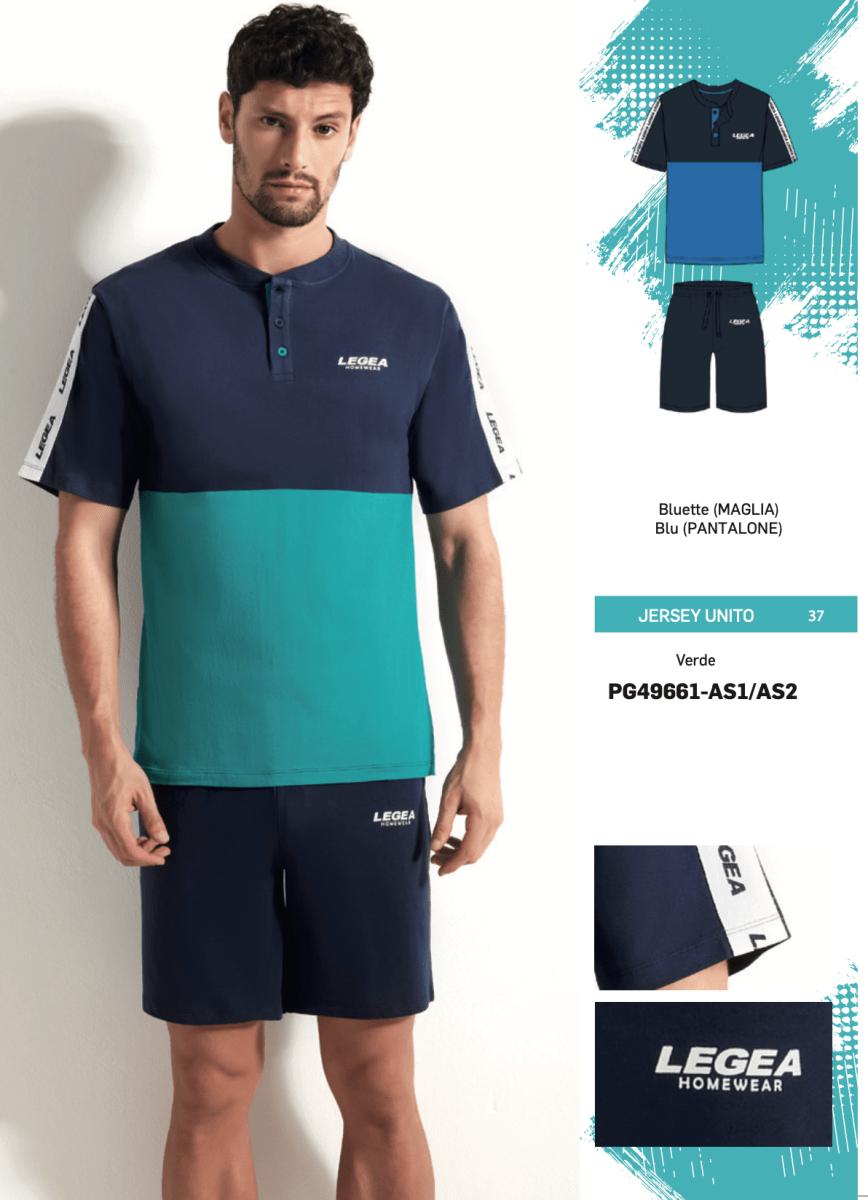Pigiama corto uomo Legea 100% cotone PG49661 - Caos Intimo Donna - Uomo - Bambini - Casa - Legea