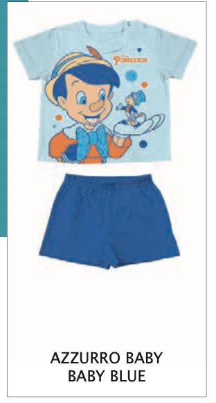 Pigiama cotone estivo Pinocchio Disney neonato baby DY32B2407 - Caos Intimo Donna - Uomo - Bambini - Casa - Disney