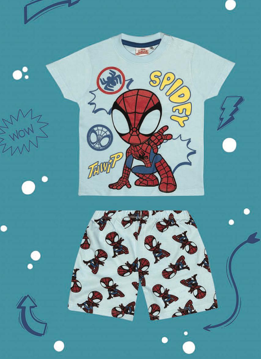 Pigiama cotone estivo Spidey Marvel neonato baby MV34K2009 - Caos Intimo Donna - Uomo - Bambini - Casa - Disney