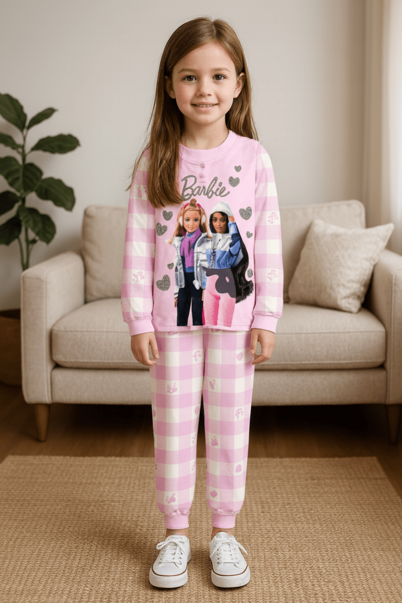 Pigiama cotone felpato Barbie bambina baby MT50C1771 - Caos Intimo Donna - Uomo - Bambini - Casa - Disney