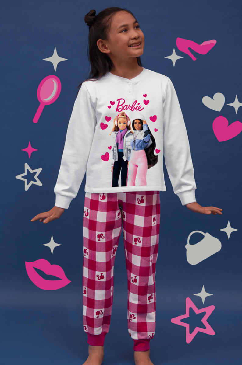 Pigiama cotone felpato Barbie bambina baby MT50C1771 - Caos Intimo Donna - Uomo - Bambini - Casa - Disney