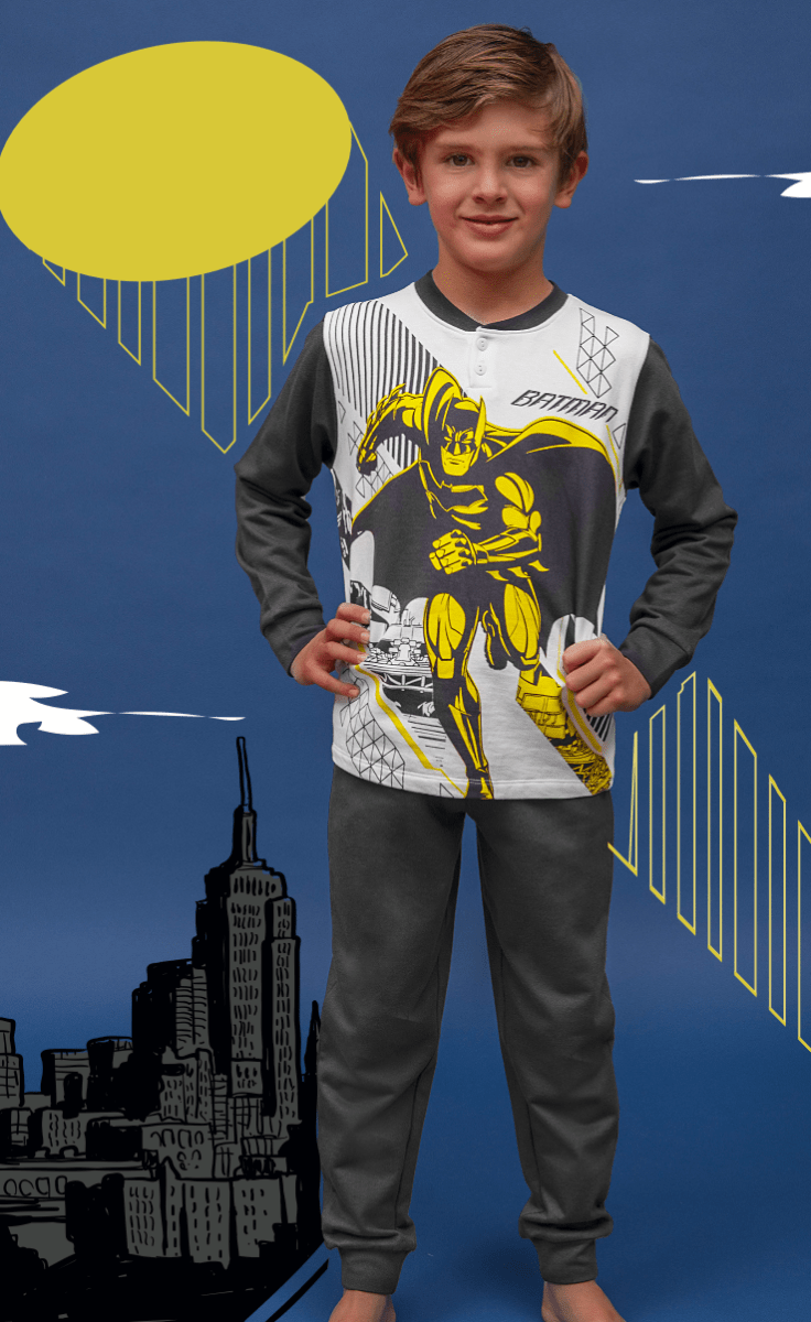 Pigiama cotone felpato Batman DC bambino DC40Z1687 - Caos Intimo Donna - Uomo - Bambini - Casa - Disney