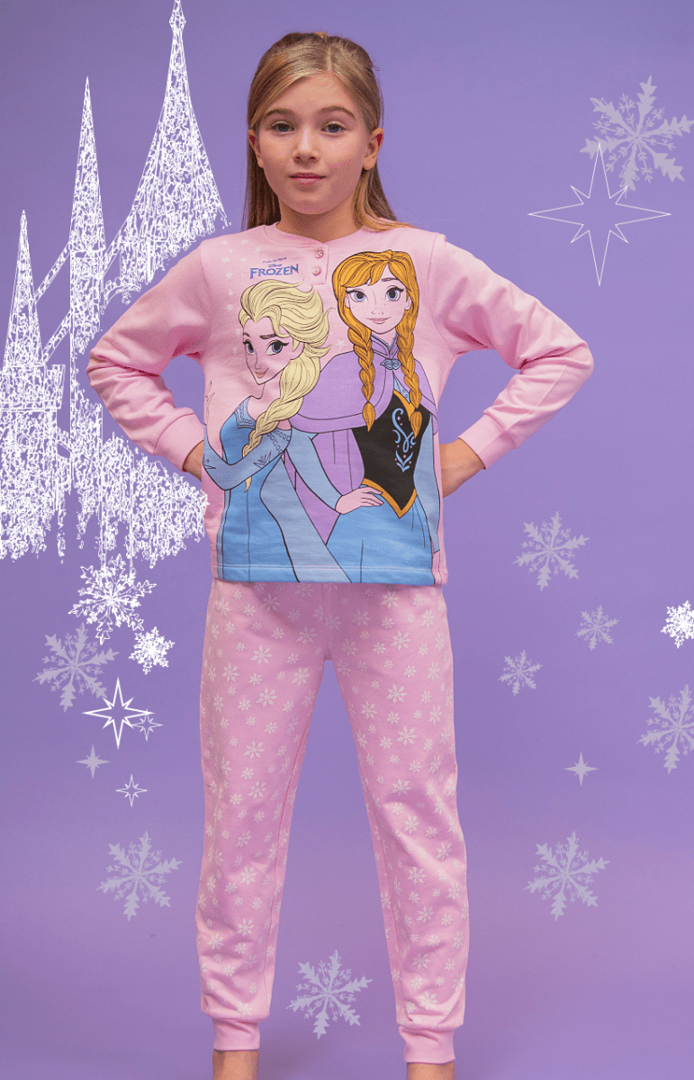 Pigiama cotone felpato Frozen bambina baby DY50A3578 - Caos Intimo Donna - Uomo - Bambini - Casa - Disney
