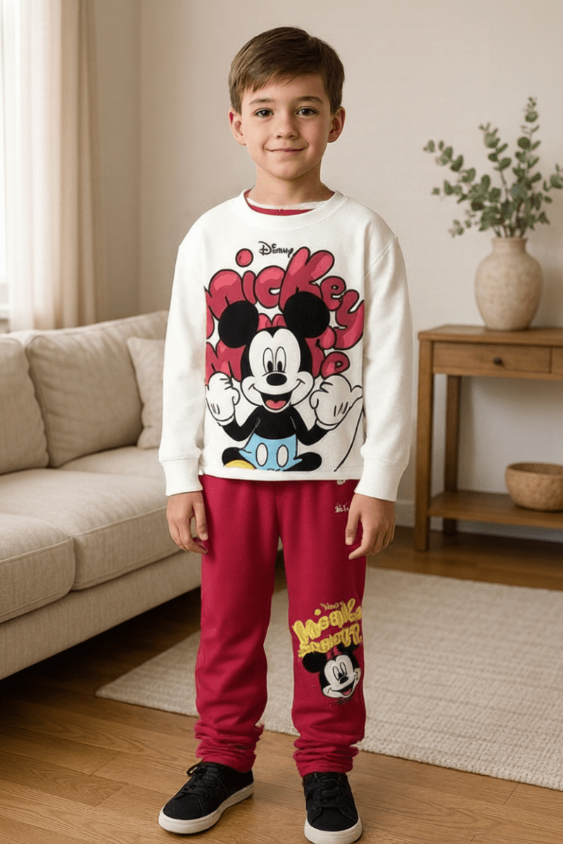 Pigiama cotone felpato Mickey Mouse Disney neonato baby DY32L2102 - Caos Intimo Donna - Uomo - Bambini - Casa - Disney