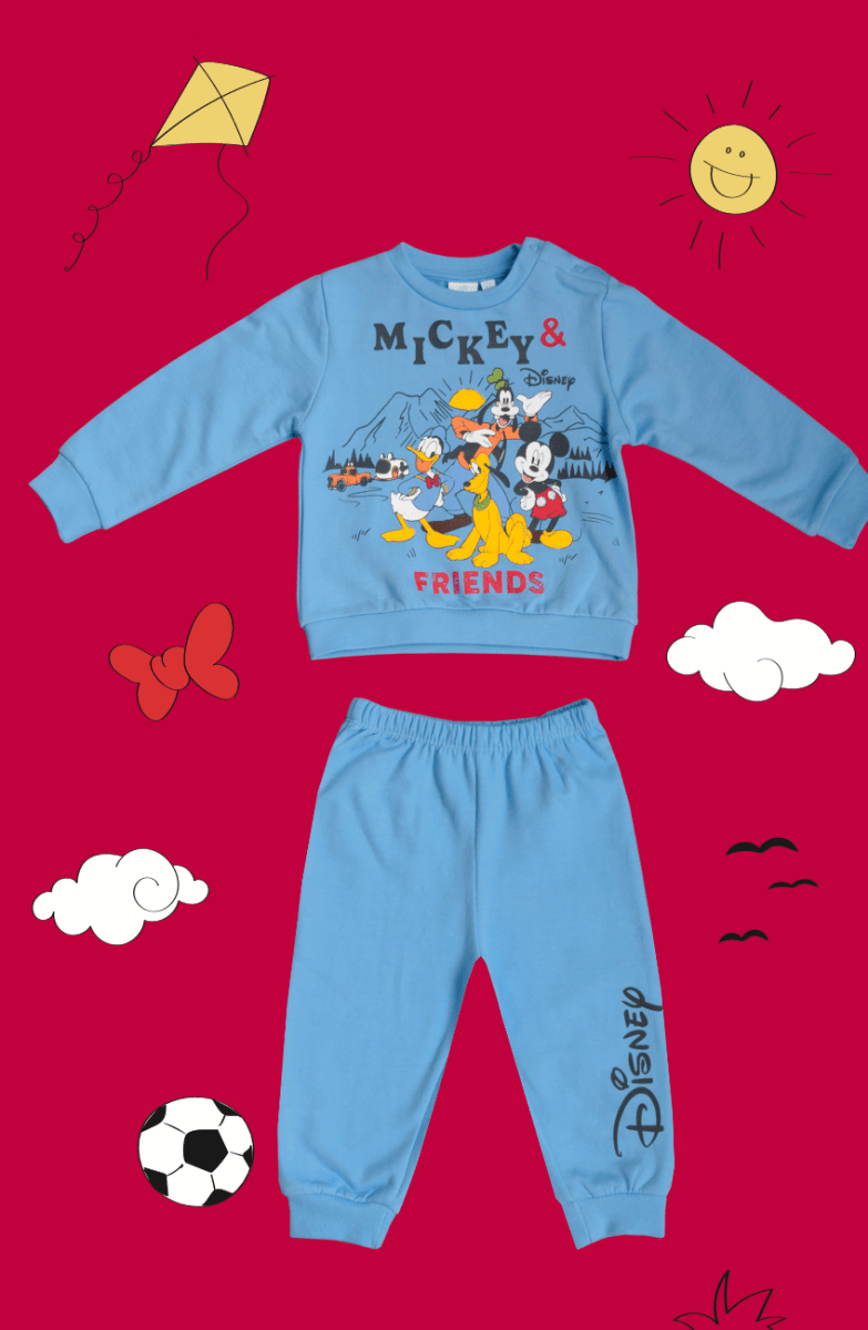 Pigiama cotone felpato Mickey Mouse e Friends Disney neonato baby DY32P3436 - Caos Intimo Donna - Uomo - Bambini - Casa - Disney