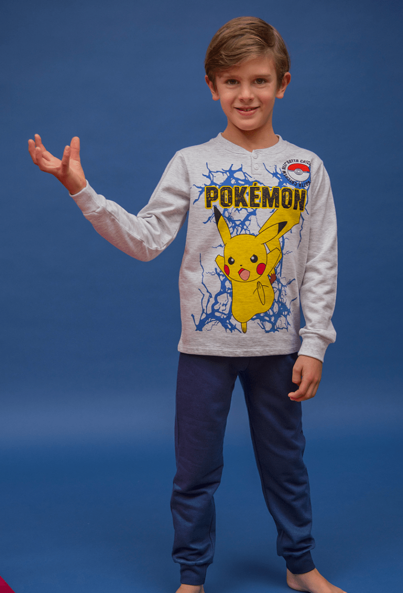 Pigiama cotone felpato Pokemon bambino PK40M7634 - Caos Intimo Donna - Uomo - Bambini - Casa - Disney