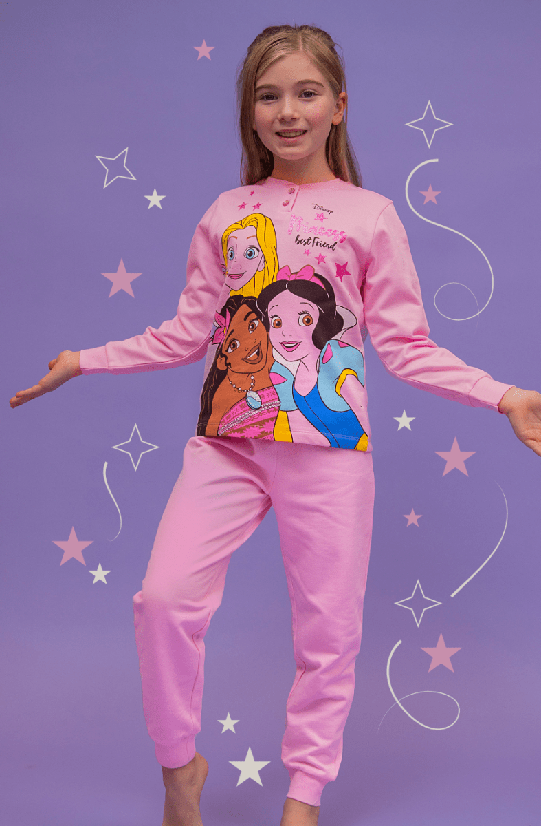 Pigiama cotone felpato Principesse bambina baby DY50A8307 - Caos Intimo Donna - Uomo - Bambini - Casa - Disney