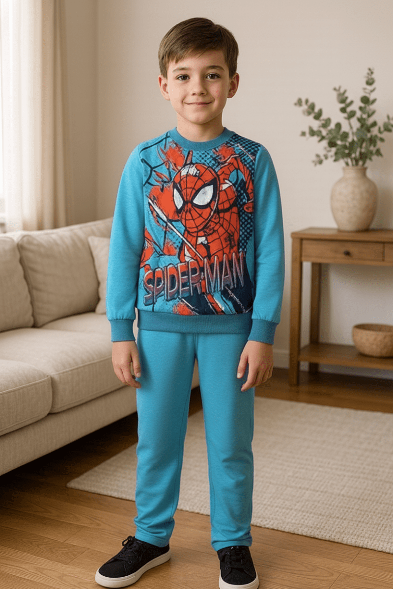 Pigiama cotone felpato Spiderman Marvel bambino baby MV40M4406 - Caos Intimo Donna - Uomo - Bambini - Casa - Marvel