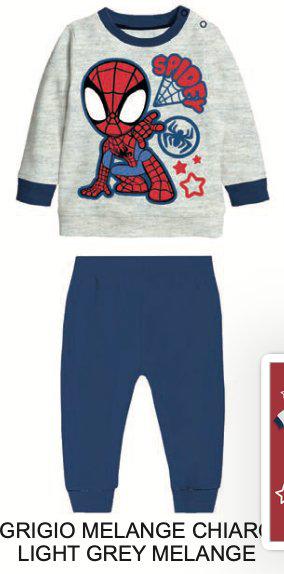 Pigiama cotone felpato Spiderman Marvel neonato baby MV32A1414 - Caos Intimo Donna - Uomo - Bambini - Casa - Marvel