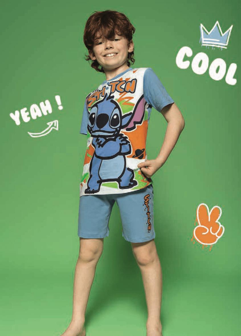 Pigiama cotone Stitch Disney estivo bambino DY40G7521 - Caos Intimo Donna - Uomo - Bambini - Casa - Disney